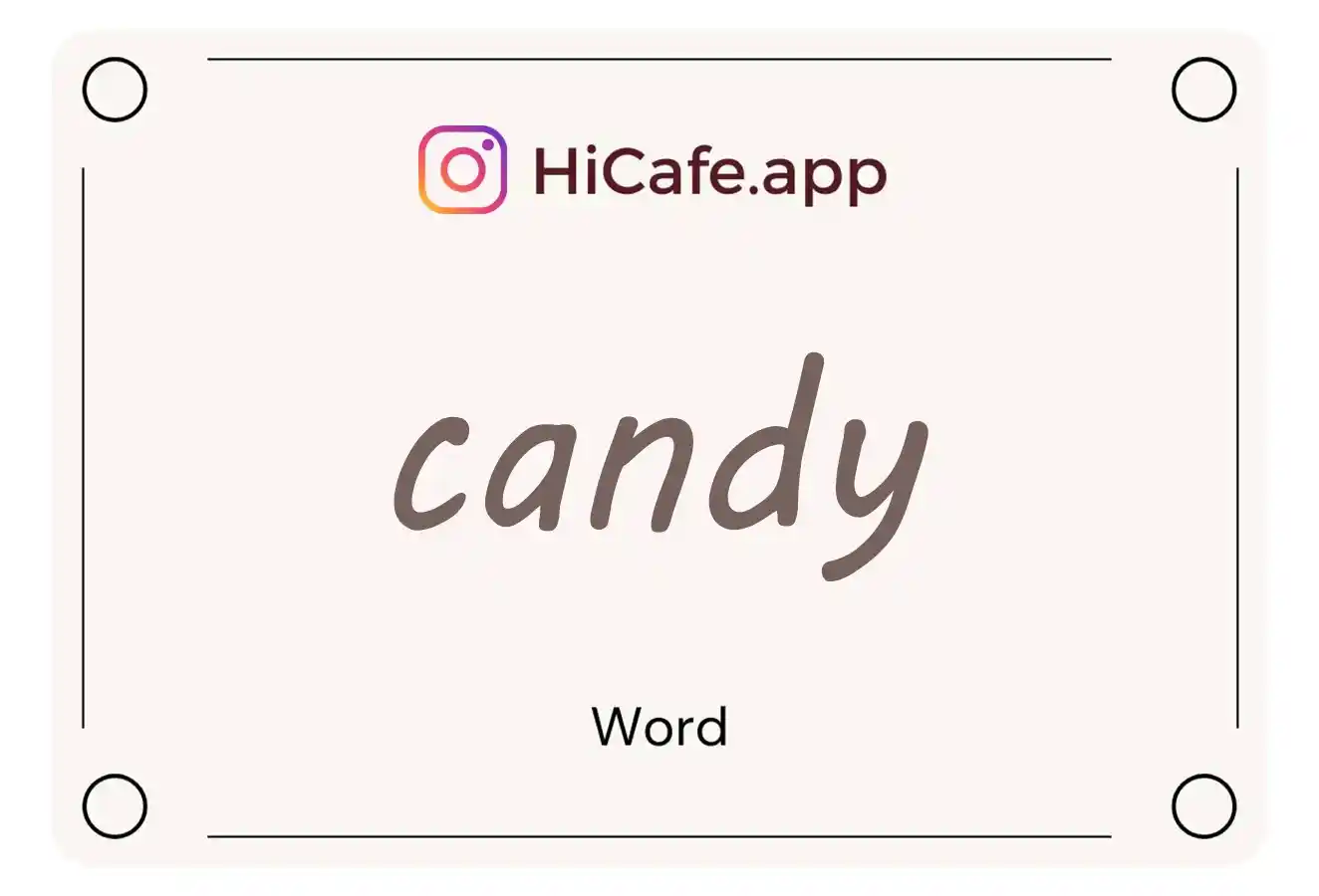 Meaning and usage of candy word