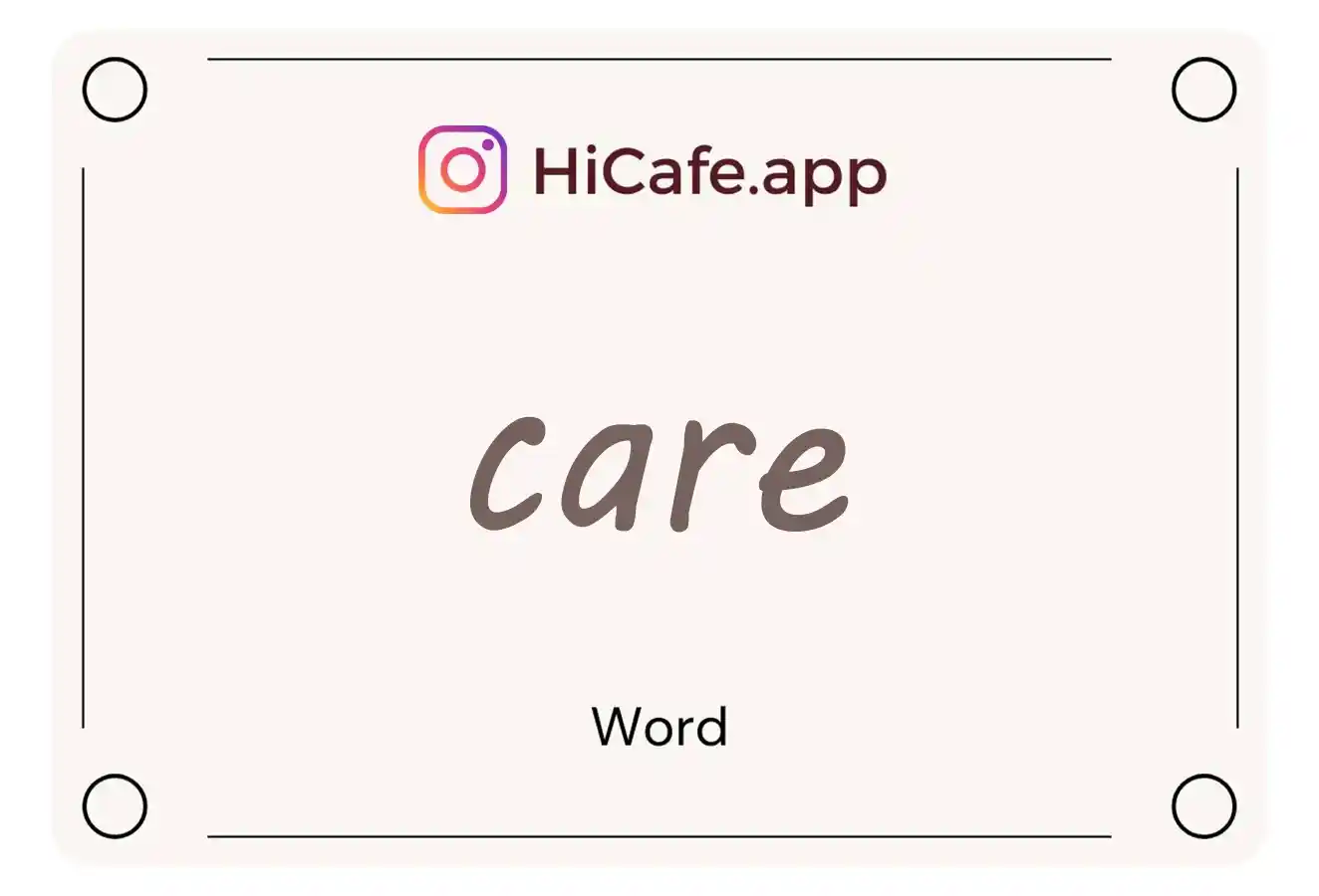 Meaning and usage of care word