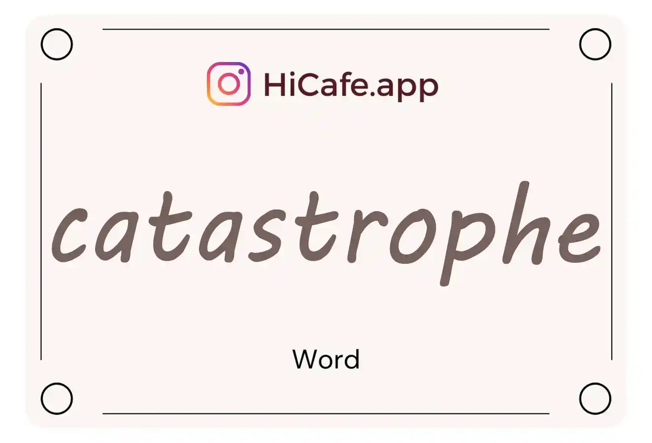 Meaning and usage of catastrophe word