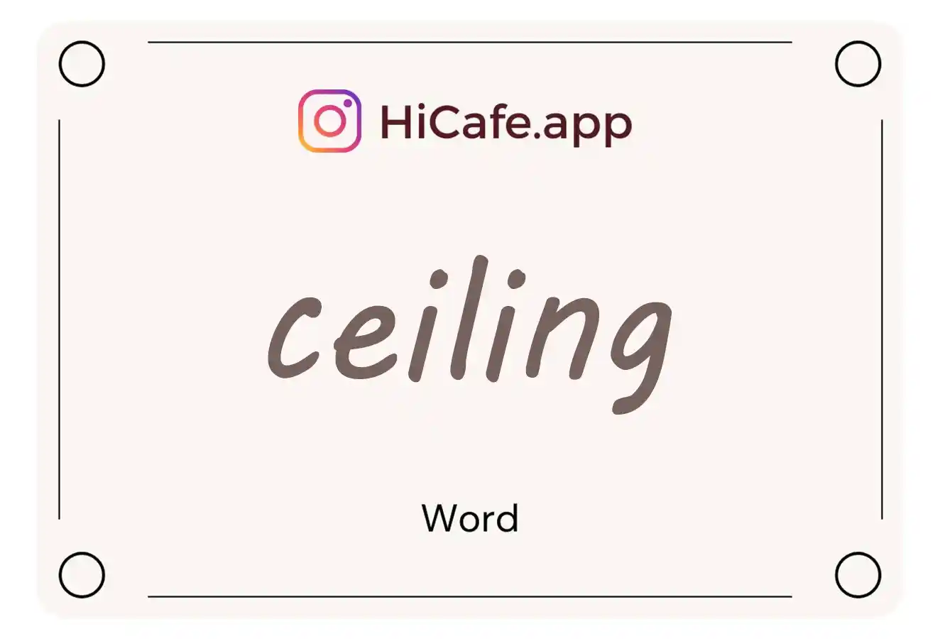 Meaning and usage of ceiling word