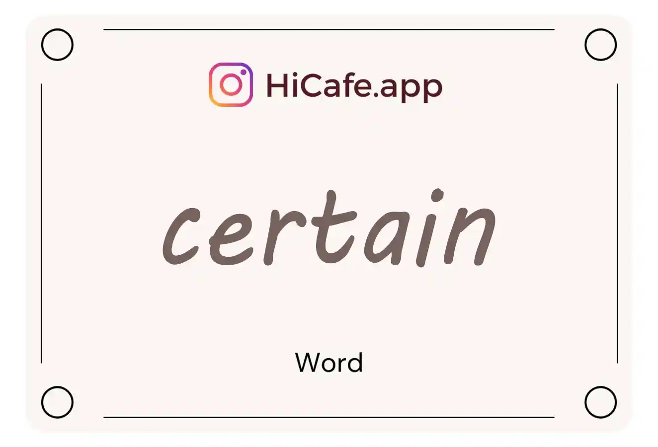 Meaning and usage of certain word