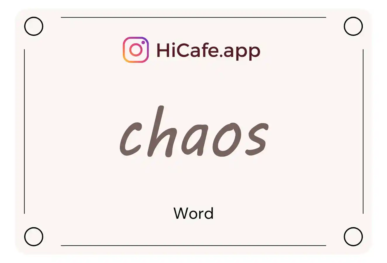 Meaning and usage of chaos word