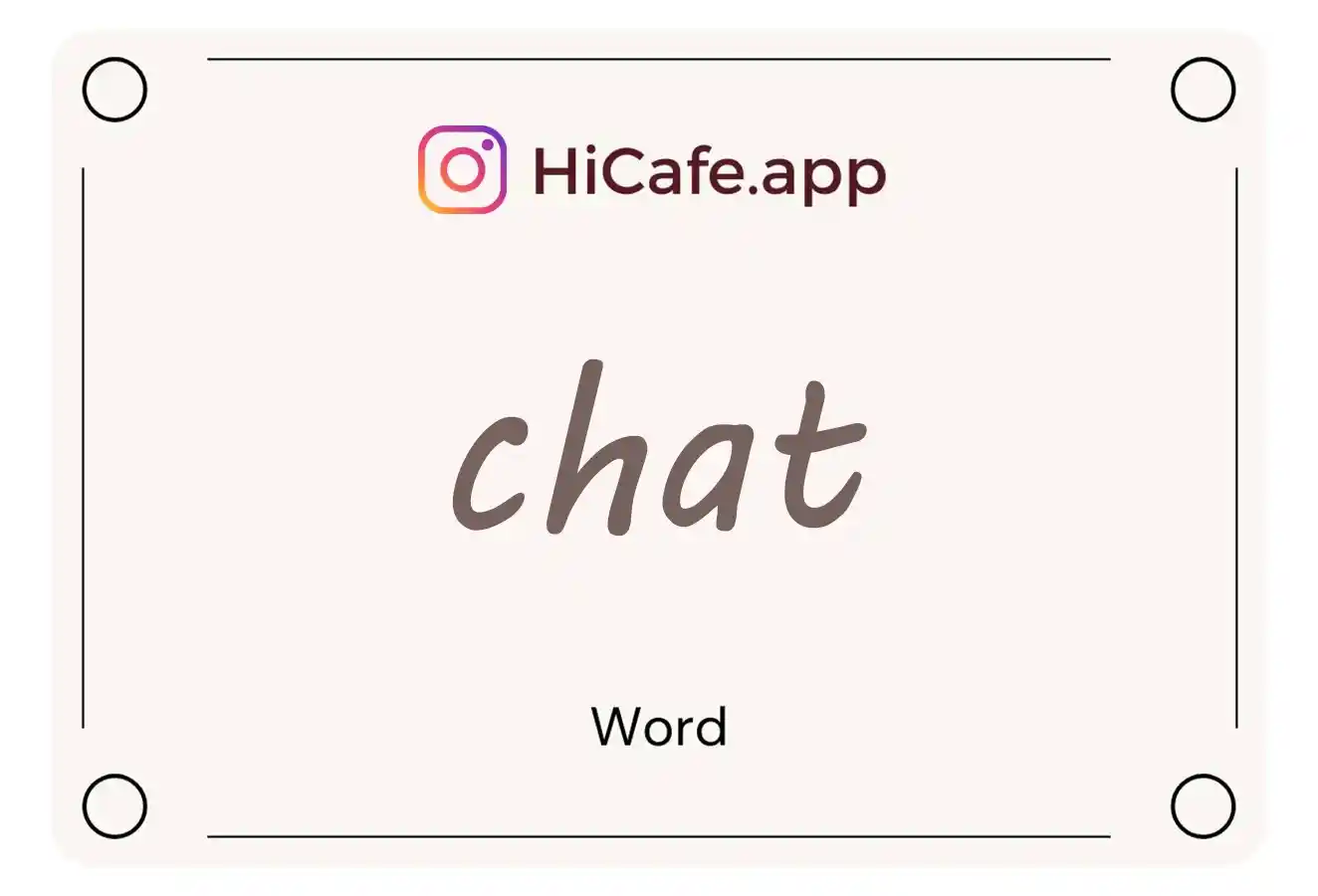 Meaning and usage of chat word