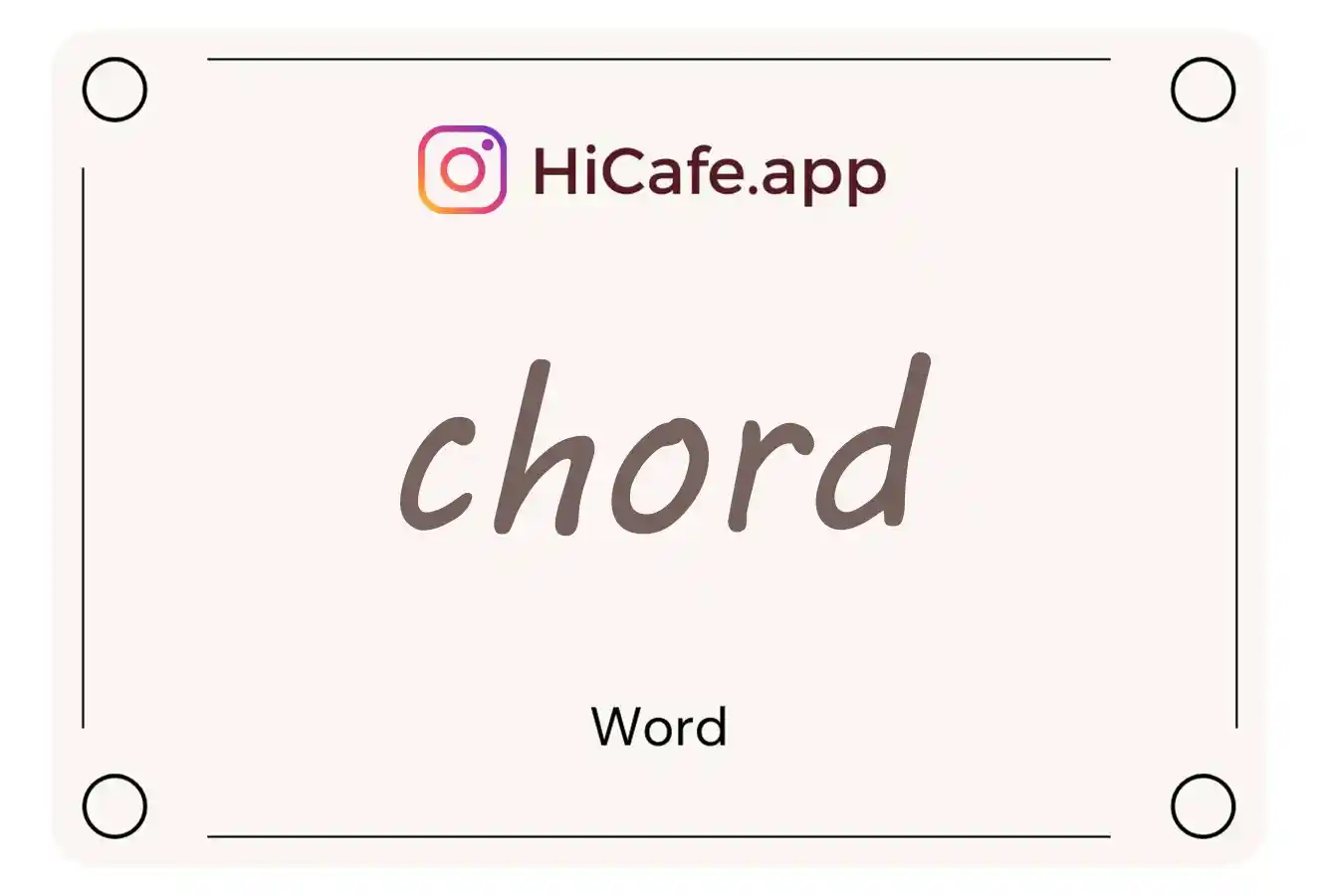 Meaning and usage of chord word