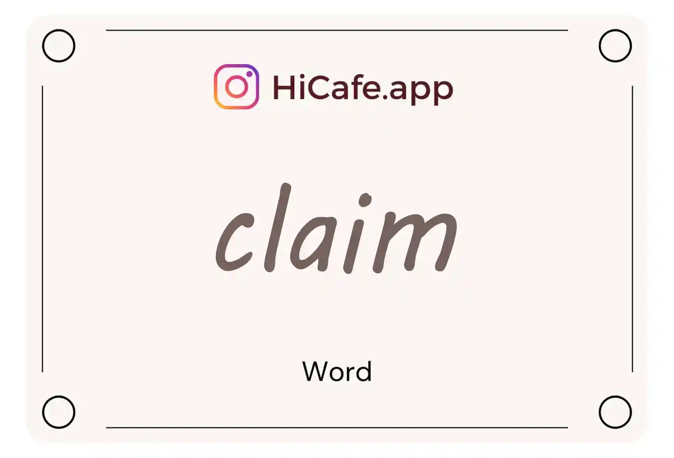 Meaning and usage of claim word