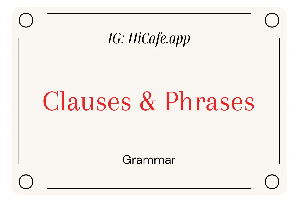 clauses and phrases in english