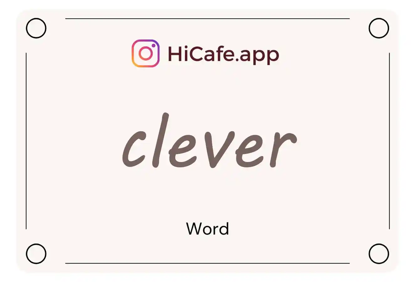 Meaning and usage of clever word