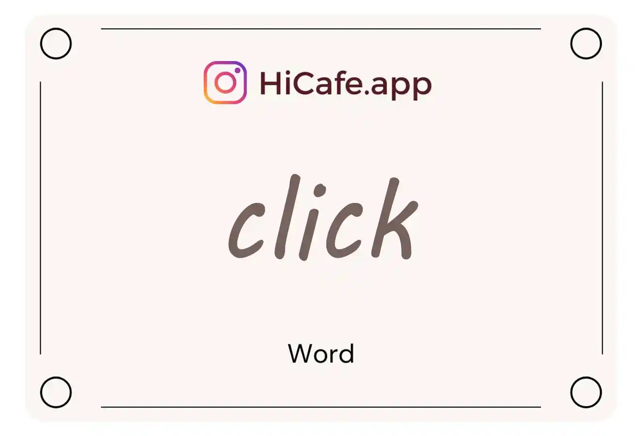 Meaning and usage of click word