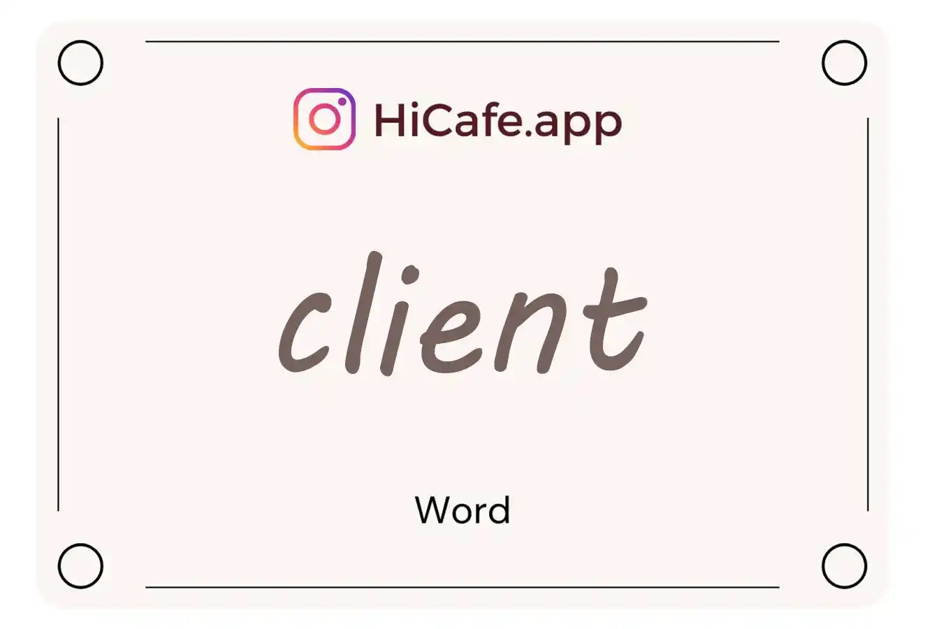 Meaning and usage of client word