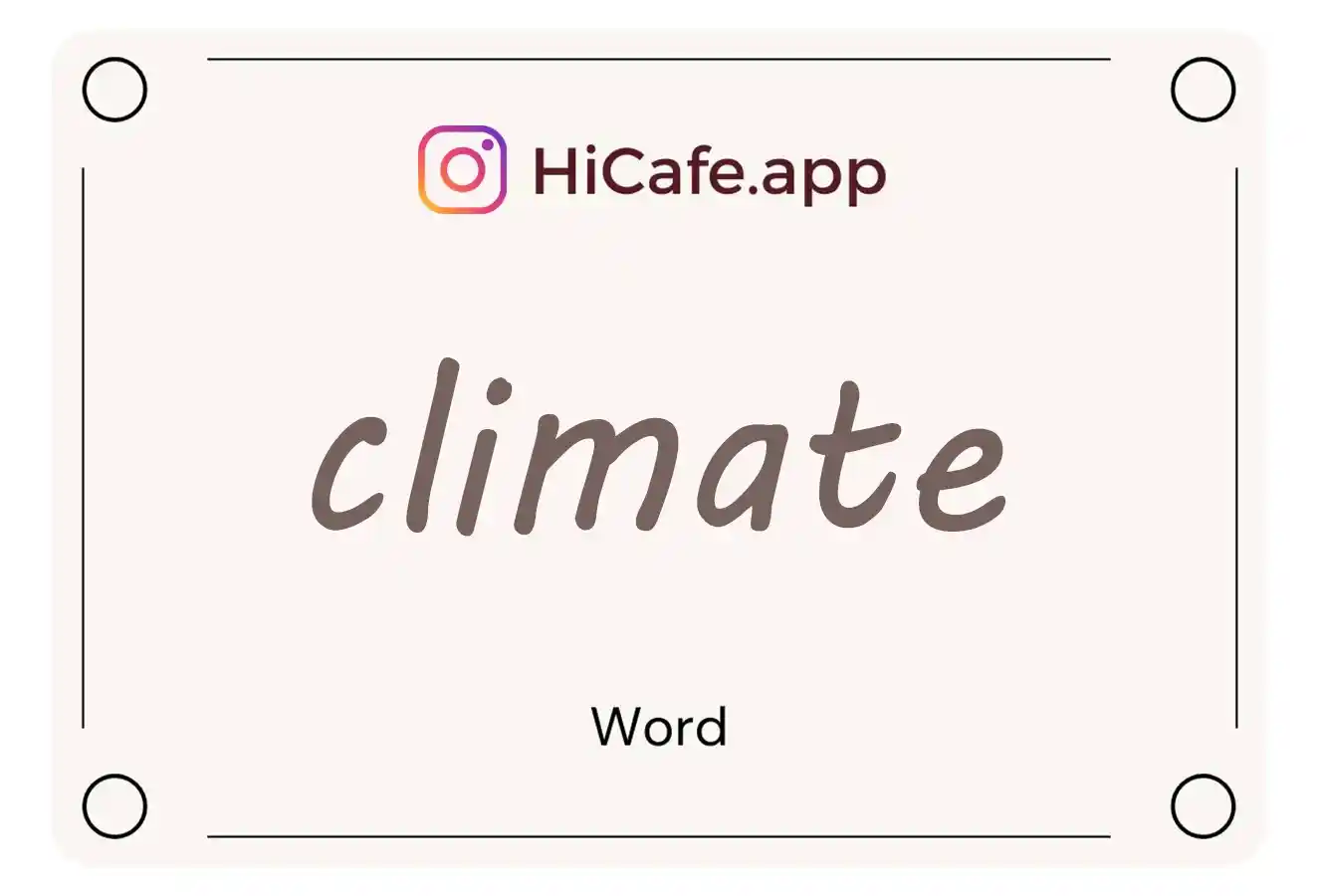 Meaning and usage of climate word