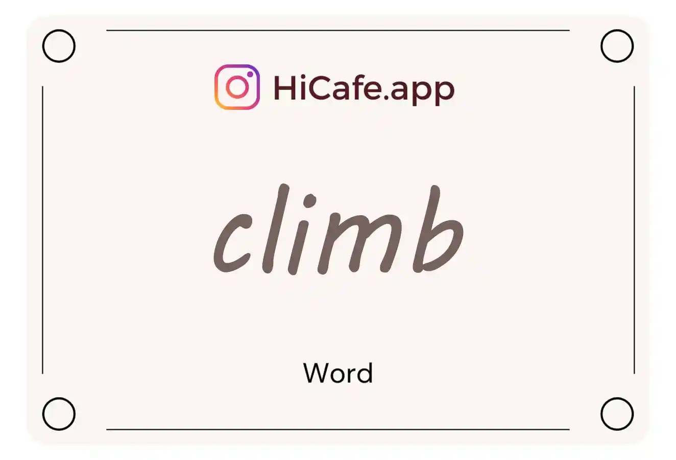 Meaning and usage of climb word