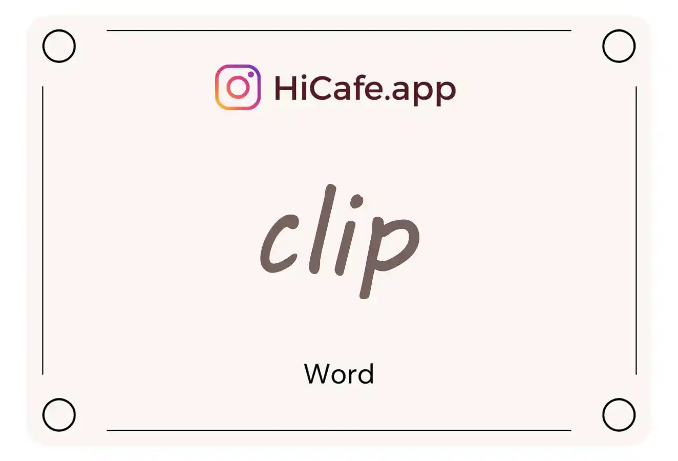 Meaning and usage of clip word