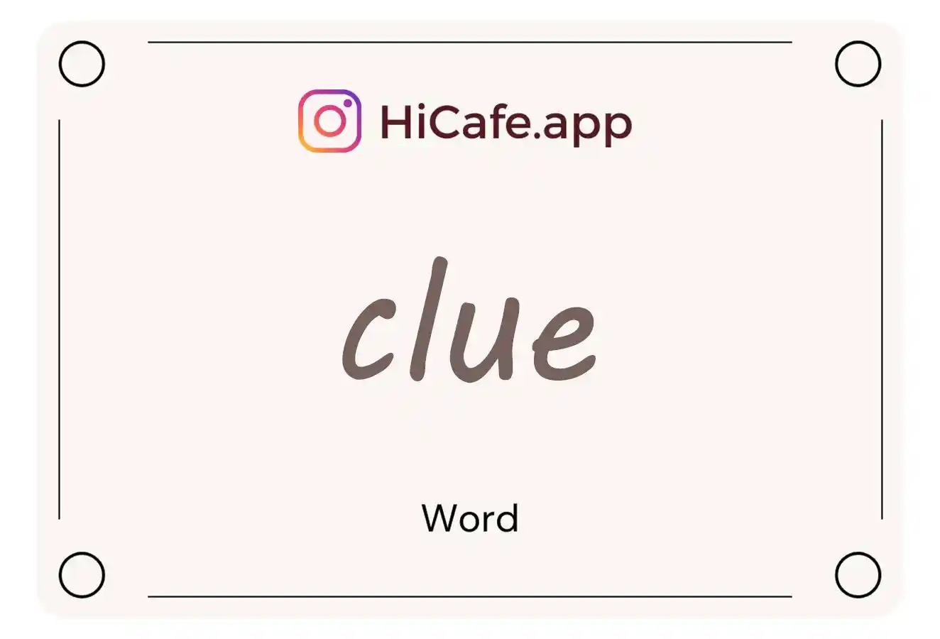 Meaning and usage of clue word