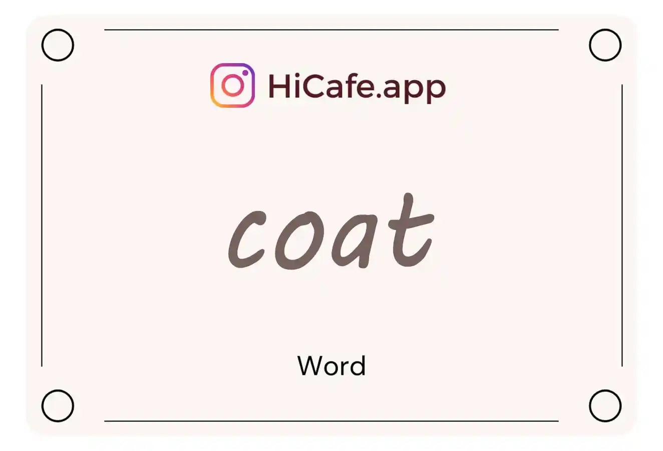 Meaning and usage of coat word