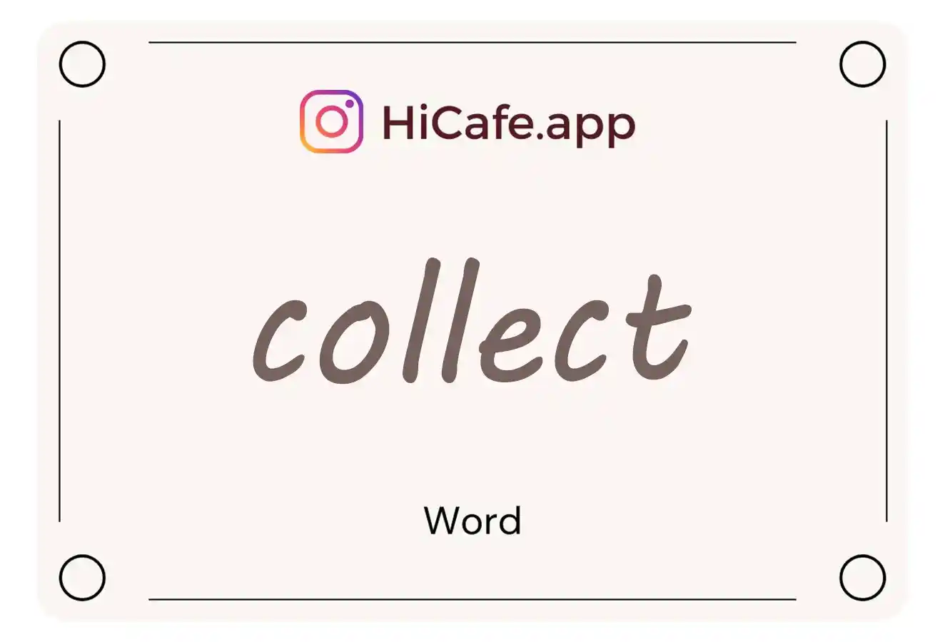 Meaning and usage of collect word