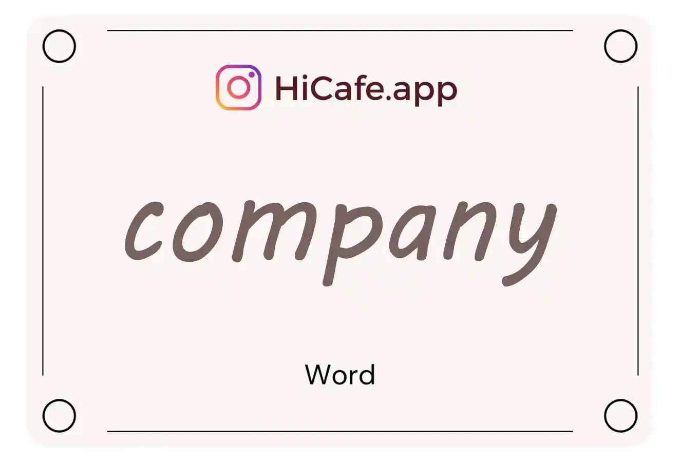 Meaning and usage of company word