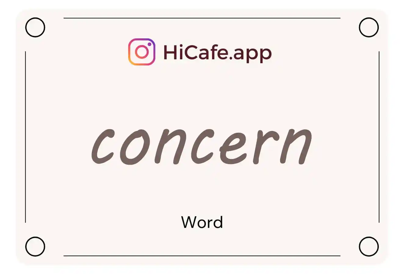 Meaning and usage of concern word