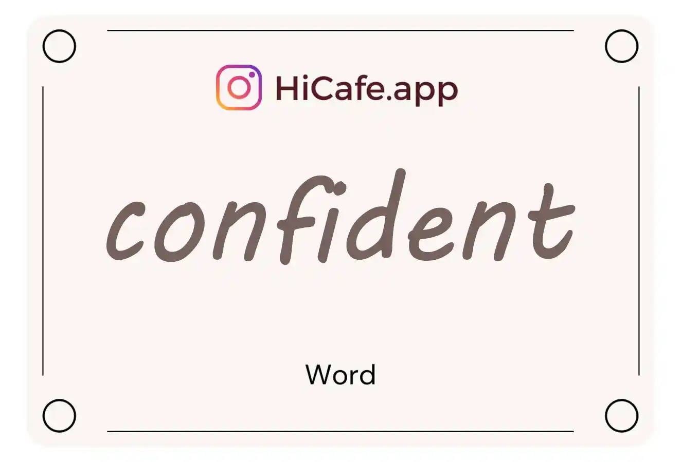 Meaning and usage of confident word