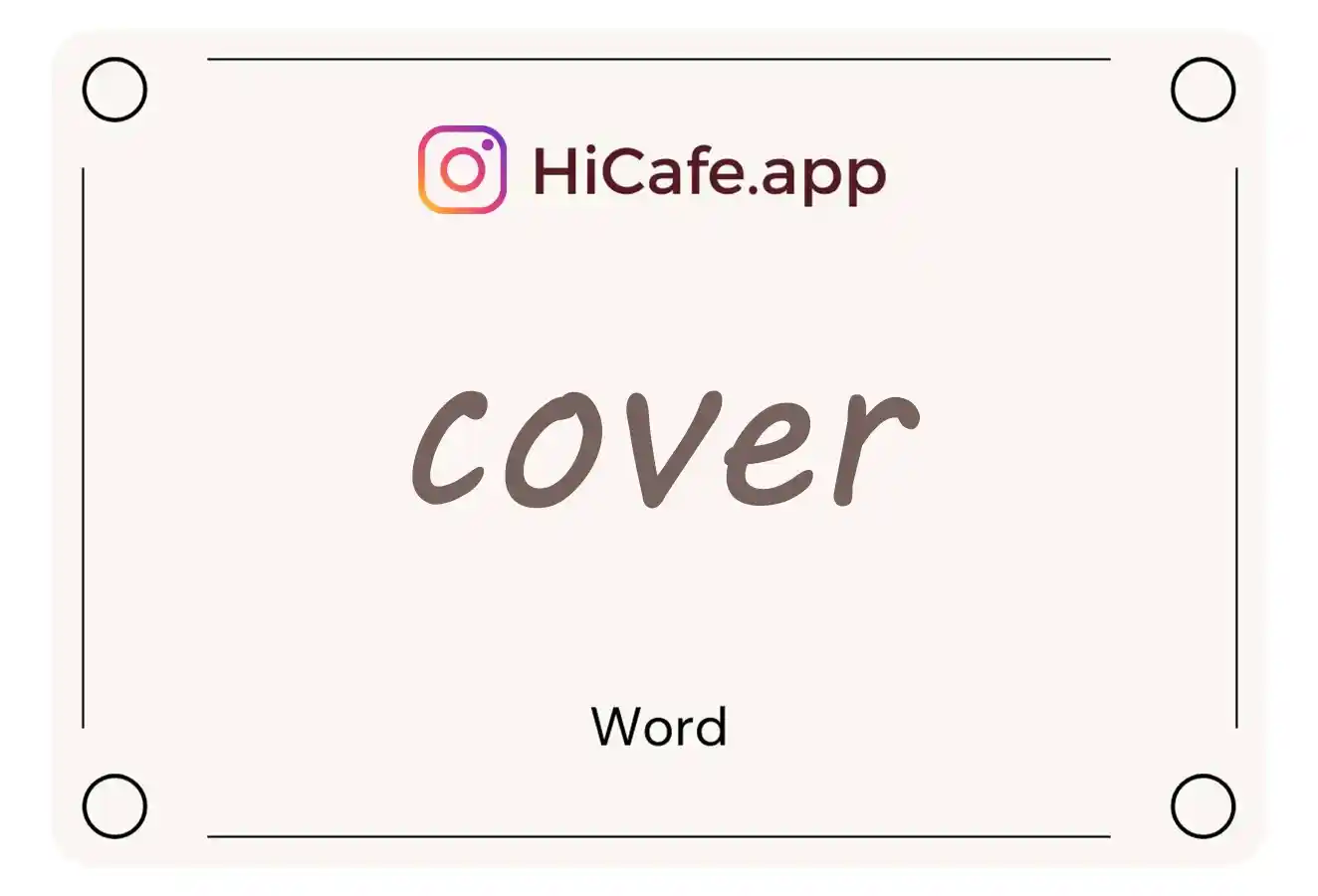 Meaning and usage of cover word