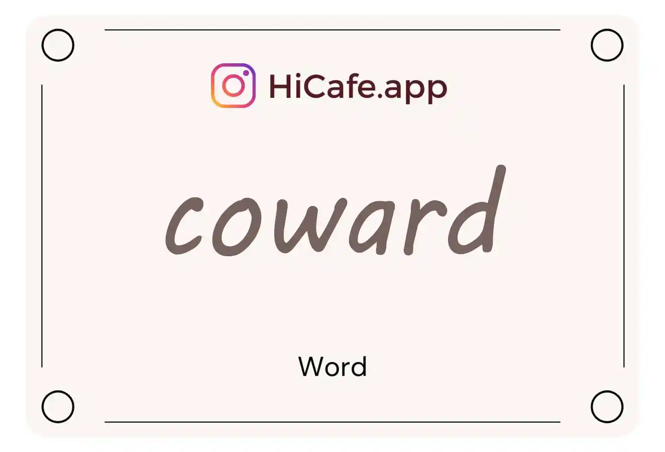 Meaning and usage of coward word