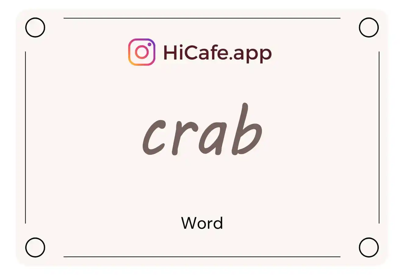 Meaning and usage of crab word