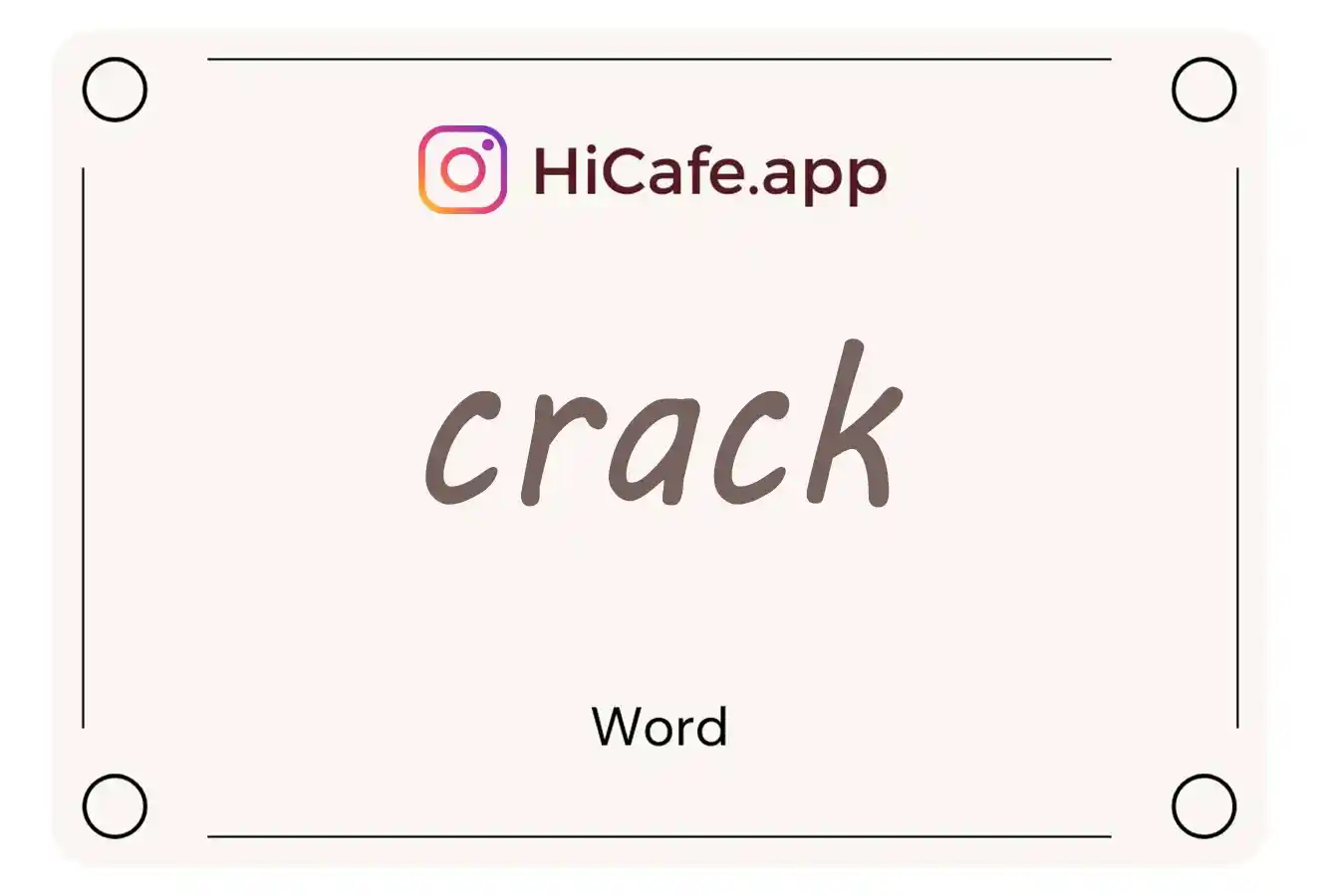 Meaning and usage of crack word