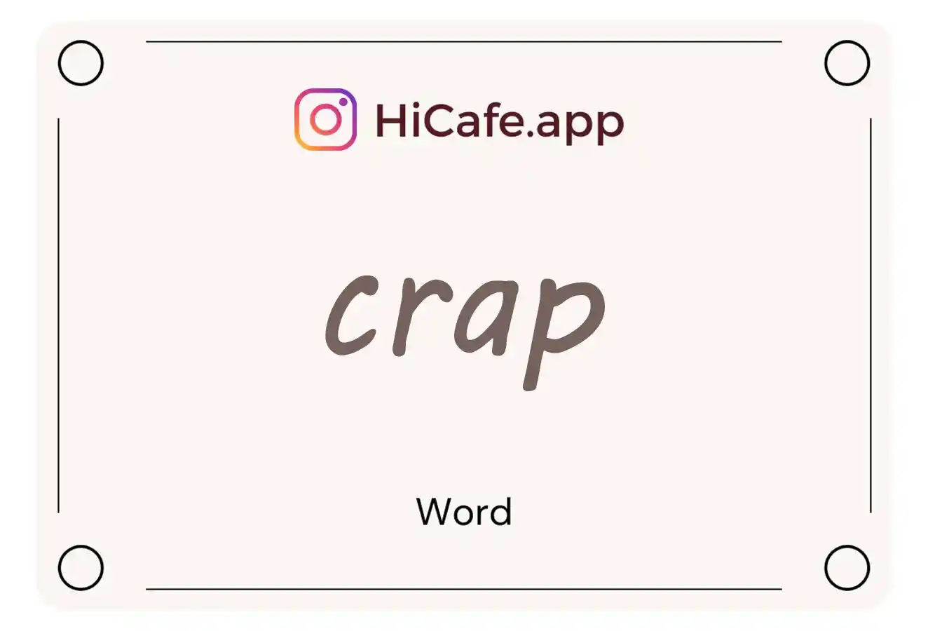 Meaning and usage of crap word