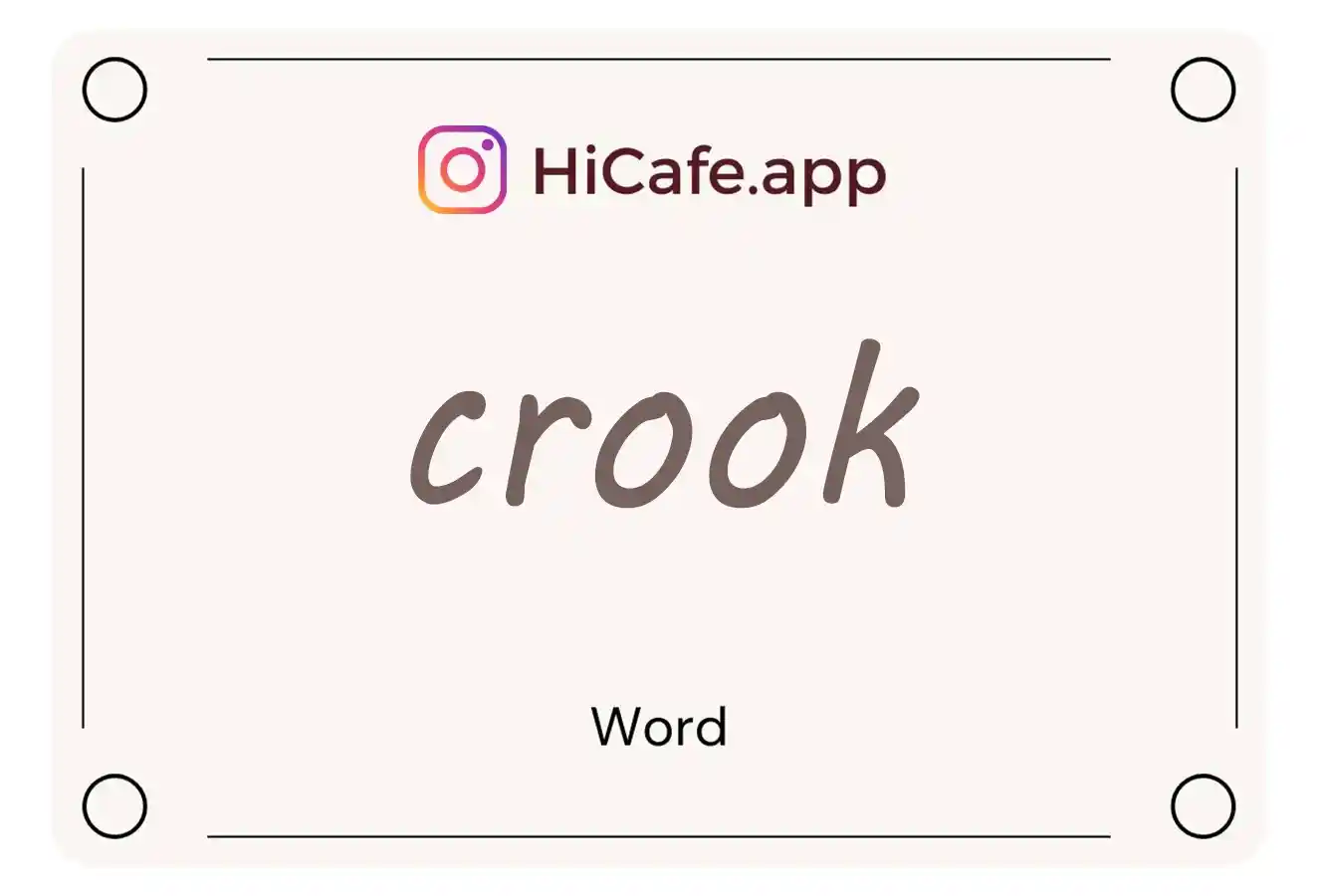 Meaning and usage of crook word