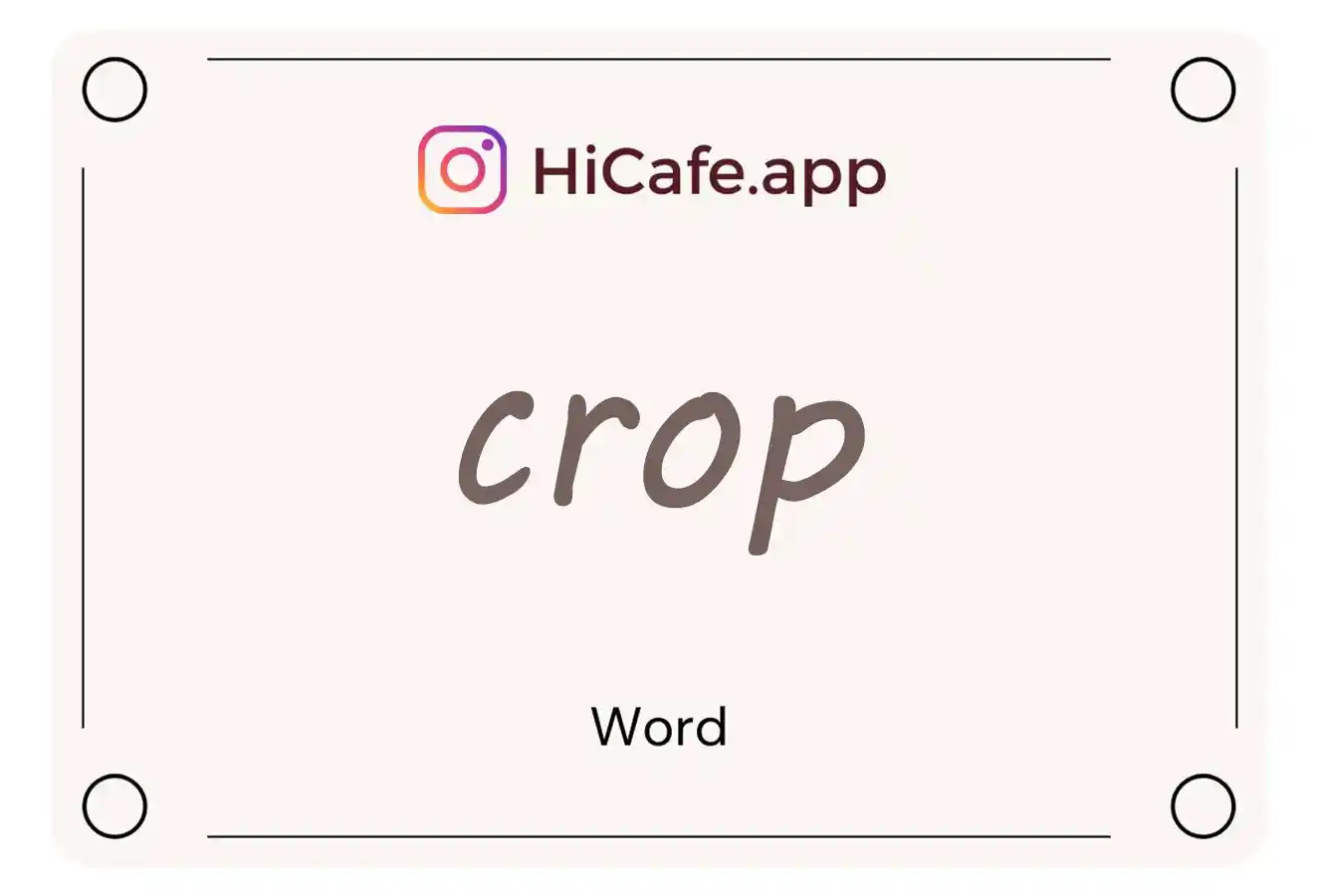 Meaning and usage of crop word