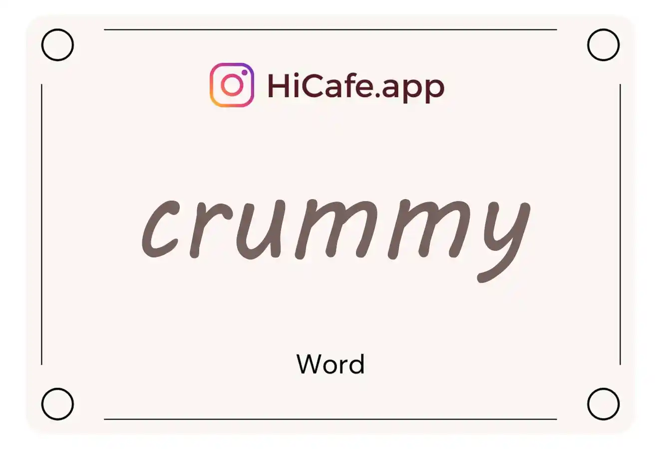 Meaning and usage of crummy word