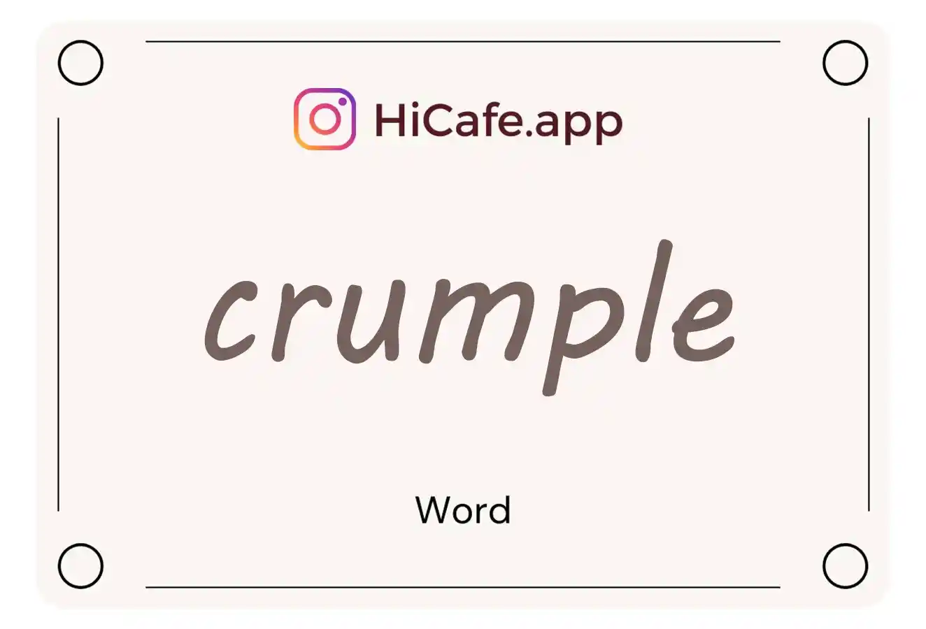 Meaning and usage of crumple word