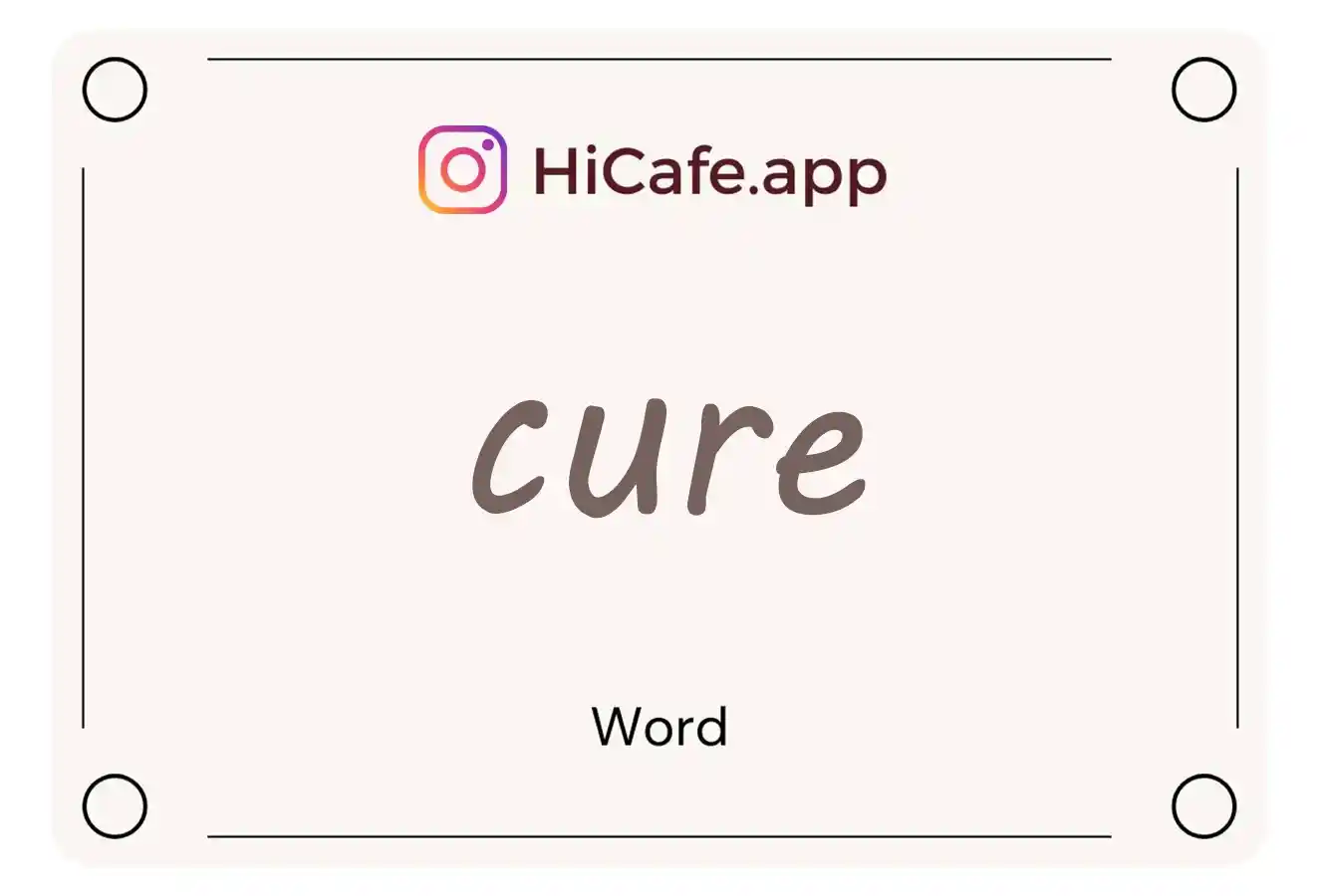 Meaning and usage of cure word