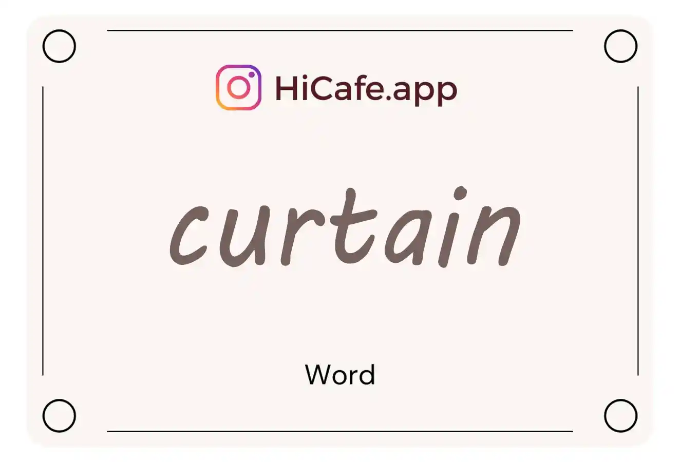 Meaning and usage of curtain word