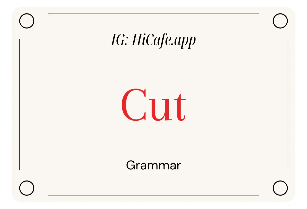 cut verb all forms