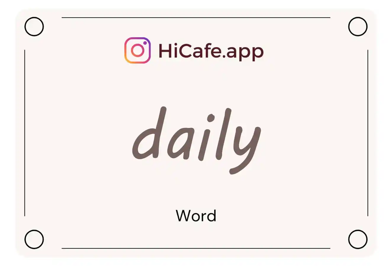 Meaning and usage of daily word