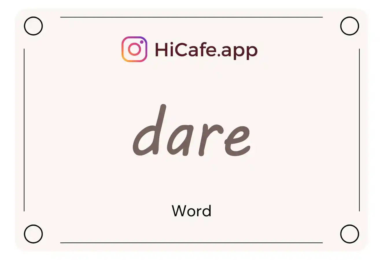 Meaning and usage of dare word