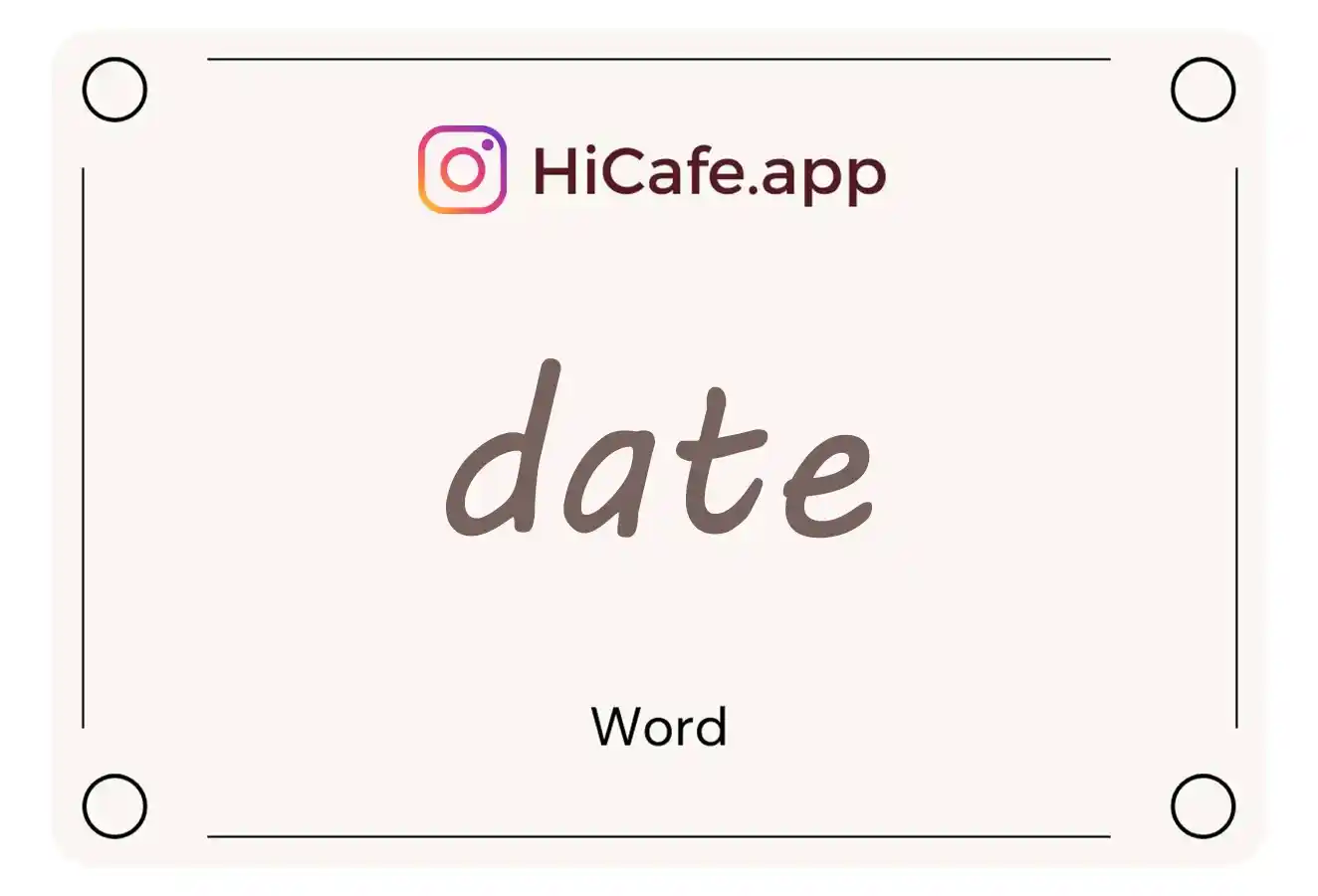 Meaning and usage of date word