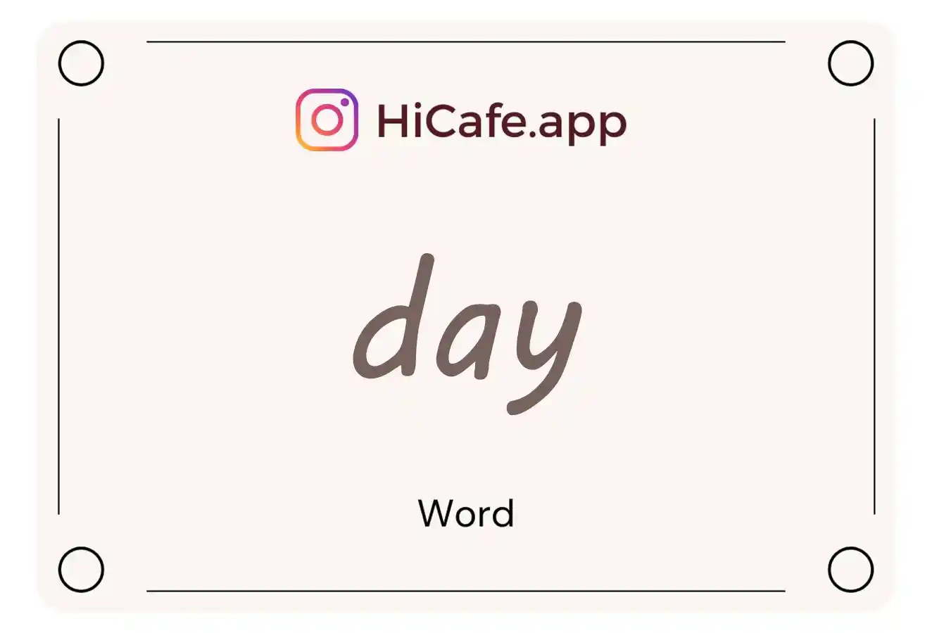 Meaning and usage of day word