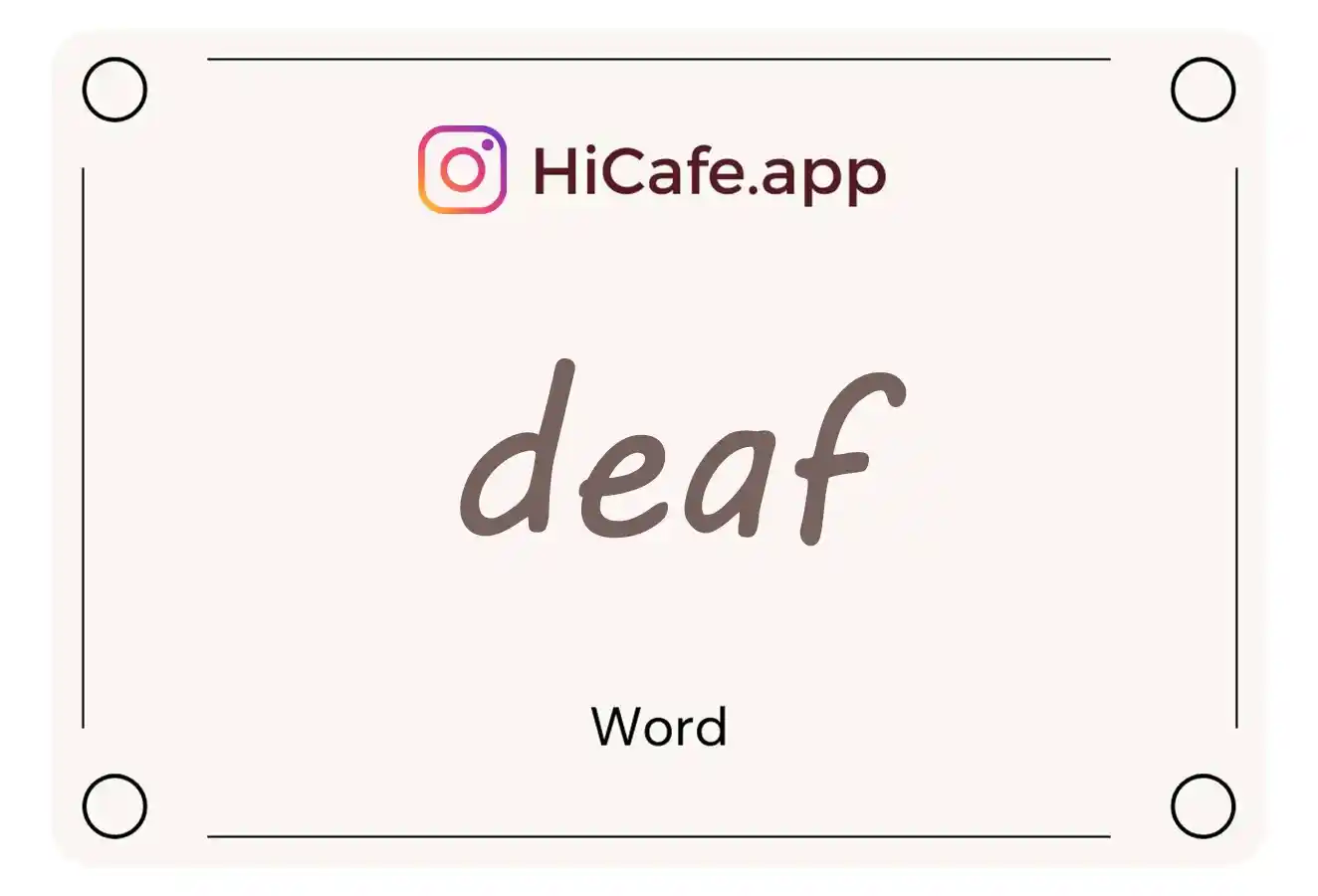 Meaning and usage of deaf word