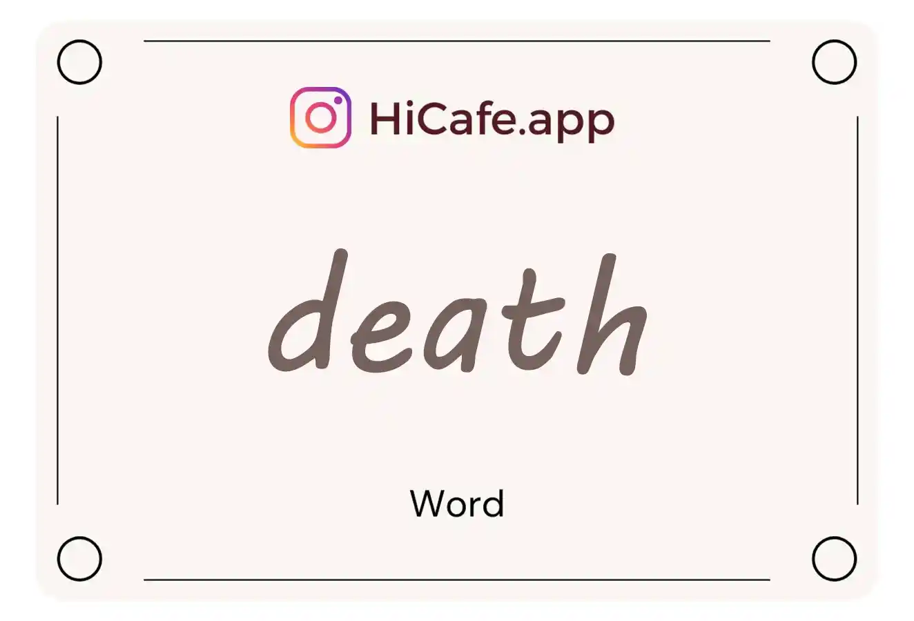 Meaning and usage of death word