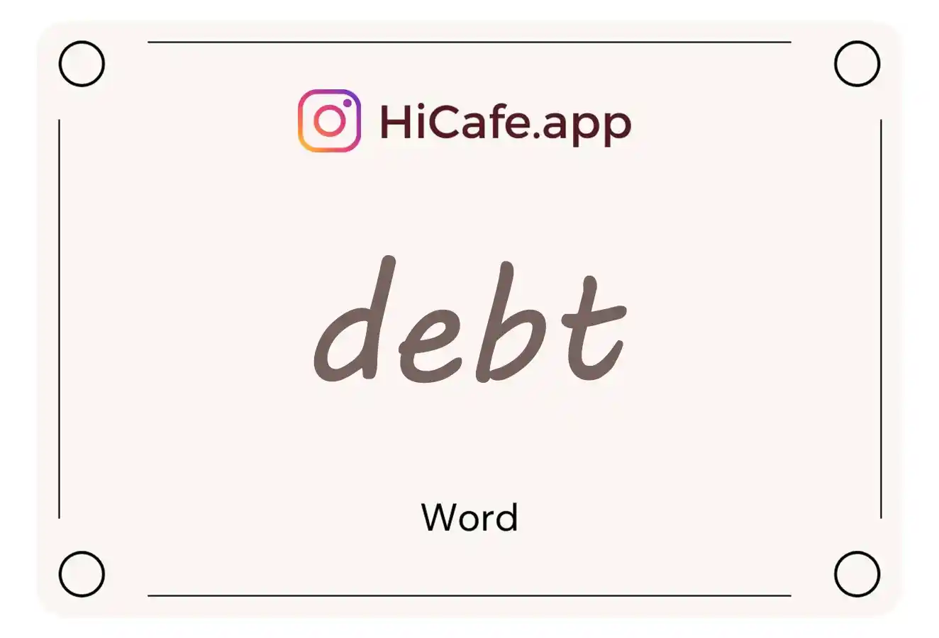 Meaning and usage of debt word