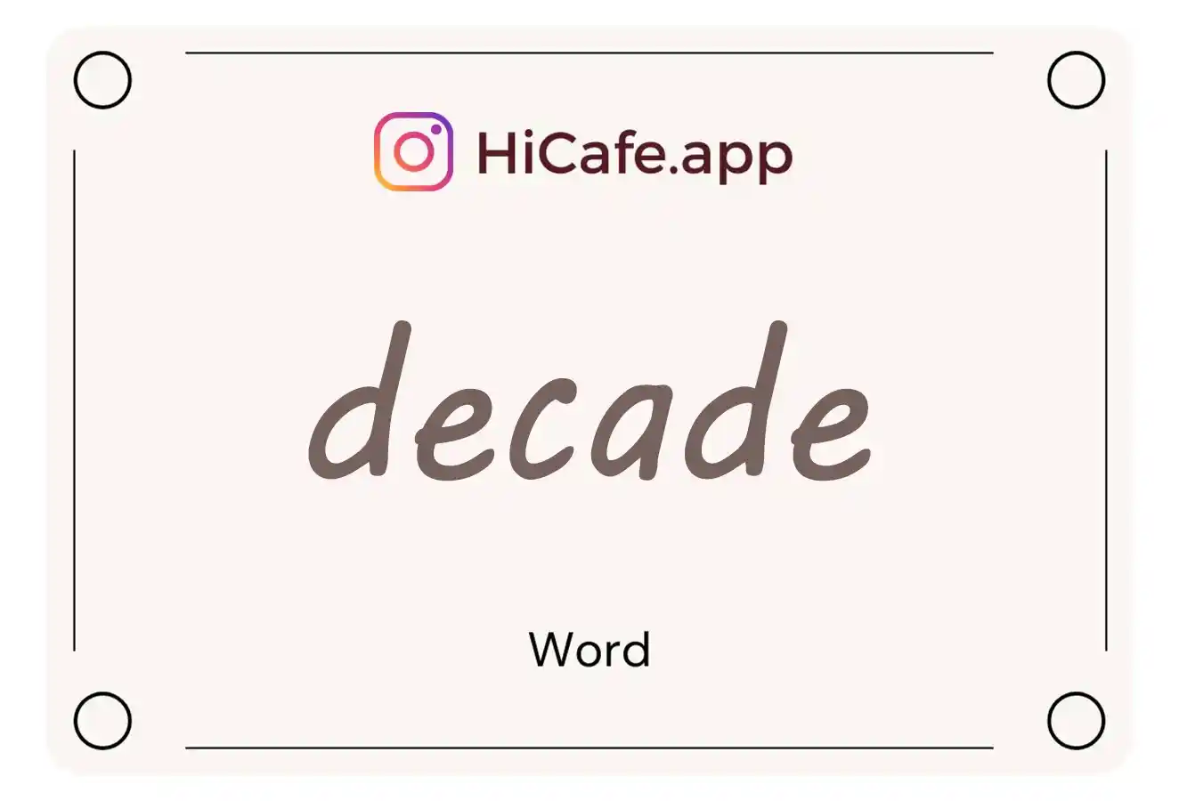 Meaning and usage of decade word