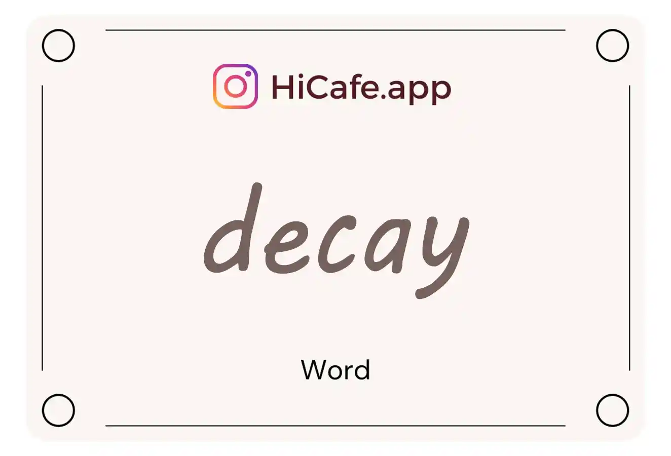 Meaning and usage of decay word