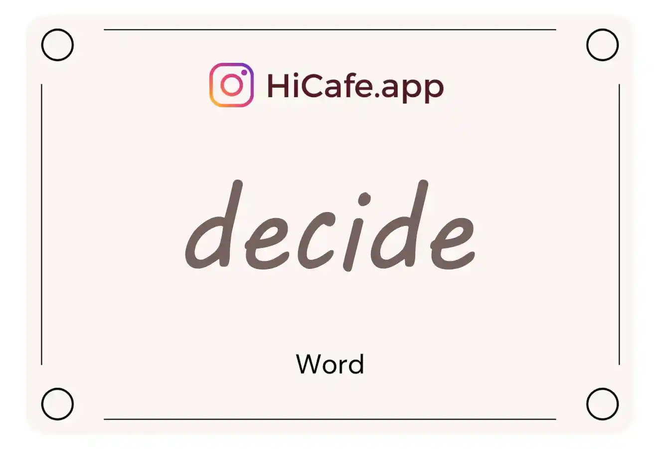 Meaning and usage of decide word