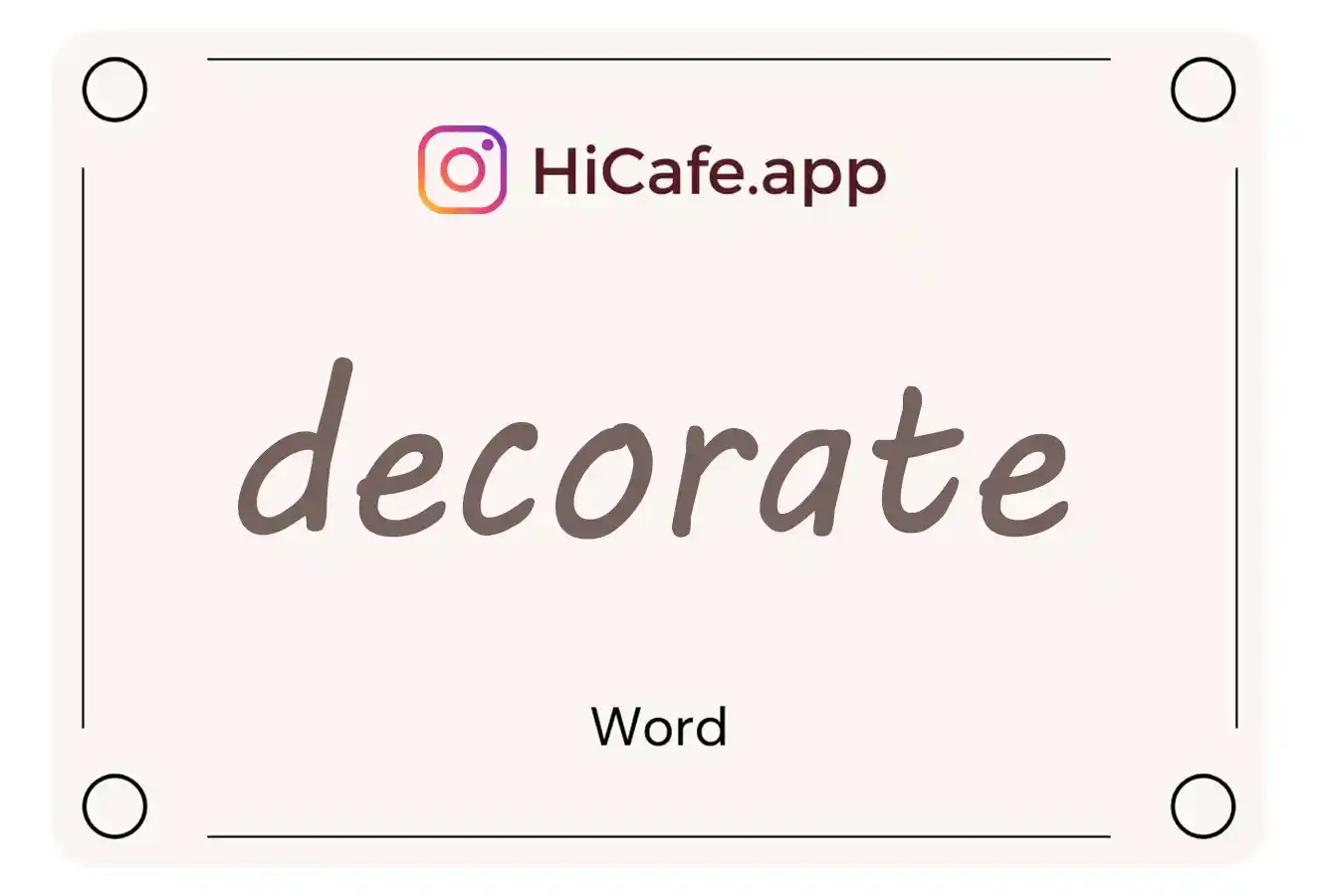 Meaning and usage of decorate word