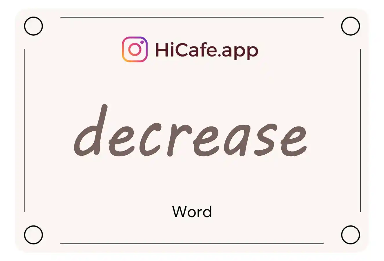 Meaning and usage of decrease word