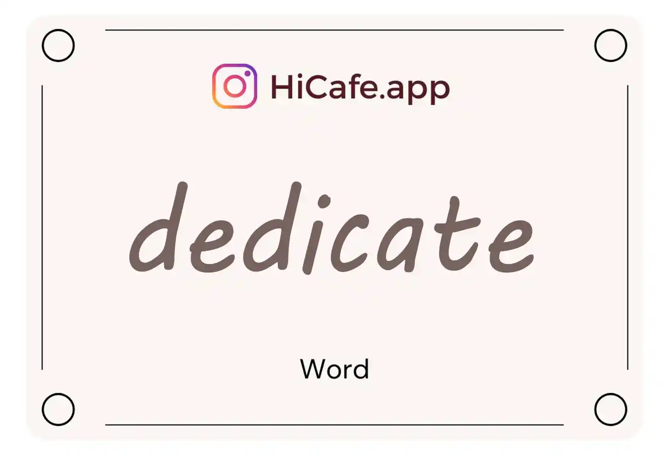 Meaning and usage of dedicate word