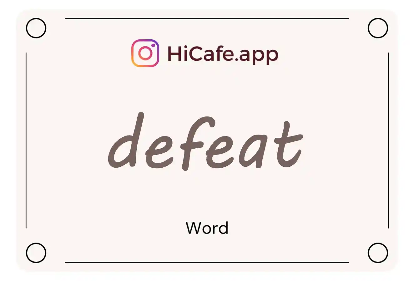 Meaning and usage of defeat word