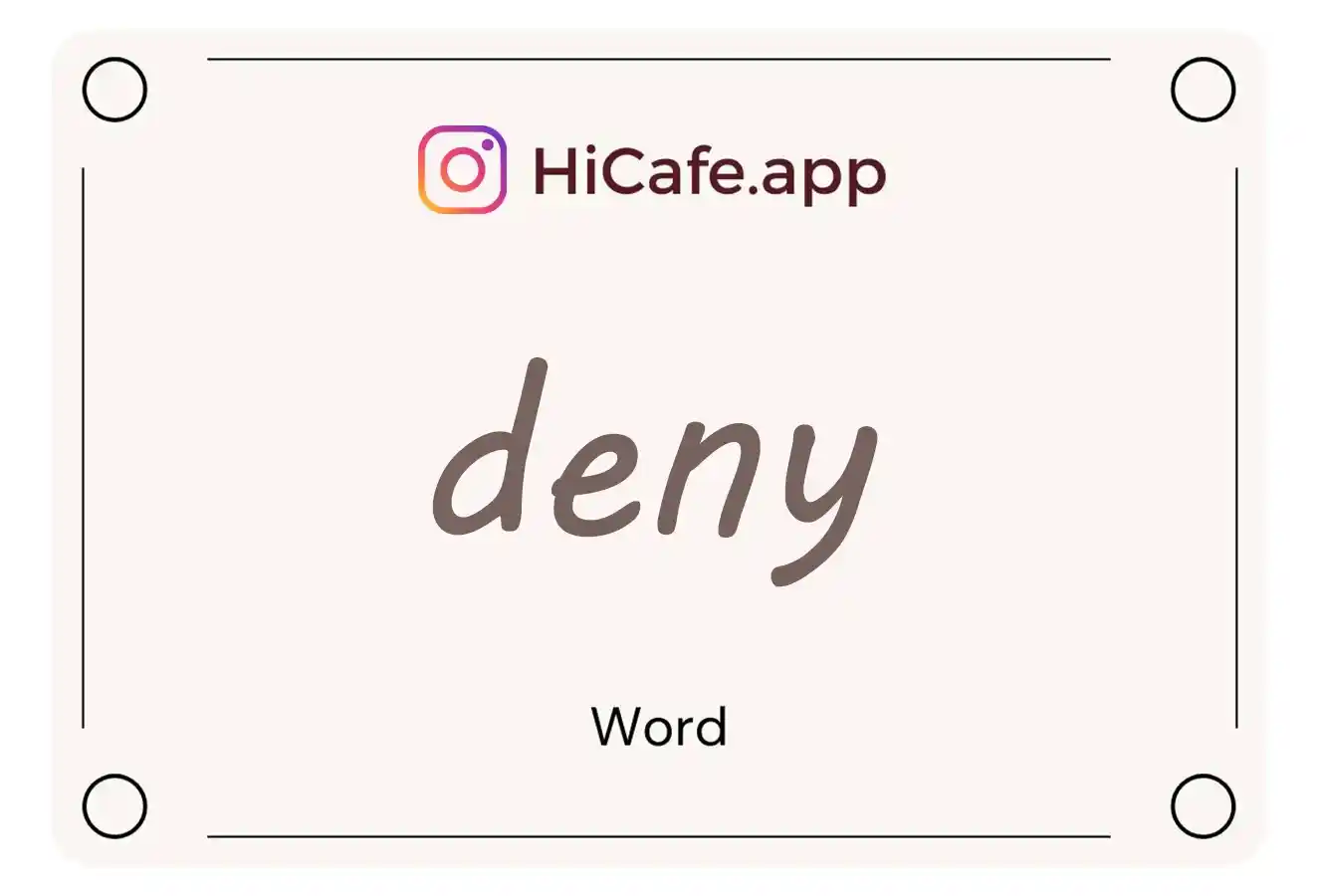 Meaning and usage of deny word