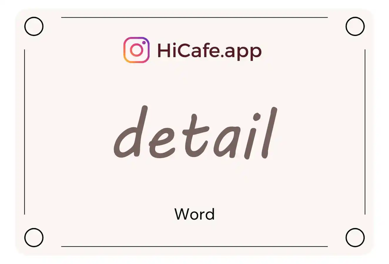 Meaning and usage of detail word